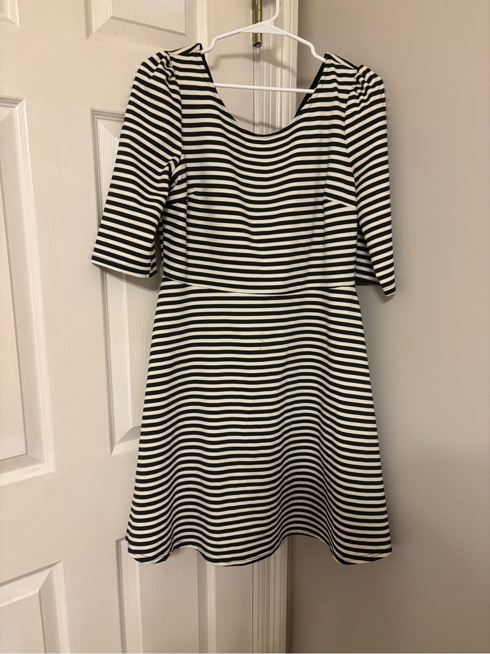 Pixley Stitch Fix Kathy Striped Black and White Fit-and-Flare Dress Size XL